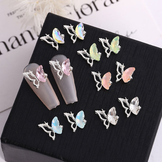 Girl style alloy butterfly manicure jewelry