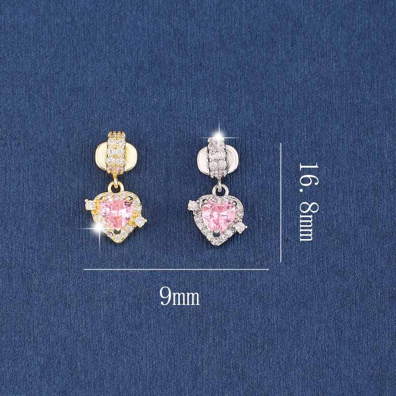 Nail jewelry diamond jewelry flash light luxury nail art zircon diamond super flash love nail decoration bow 10PCS