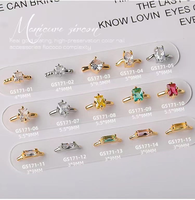 Nail art ring  zircon jewelry set with crystal diamond 10PCS