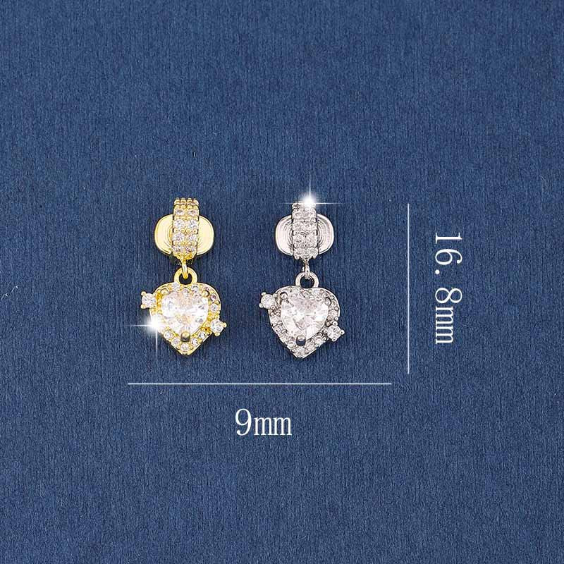 Nail jewelry diamond jewelry flash light luxury nail art zircon diamond super flash love nail decoration bow 10PCS