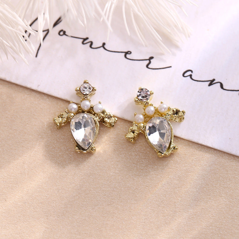 luxury diamond pearl alloy jewelry wearing nail nail women's accessories