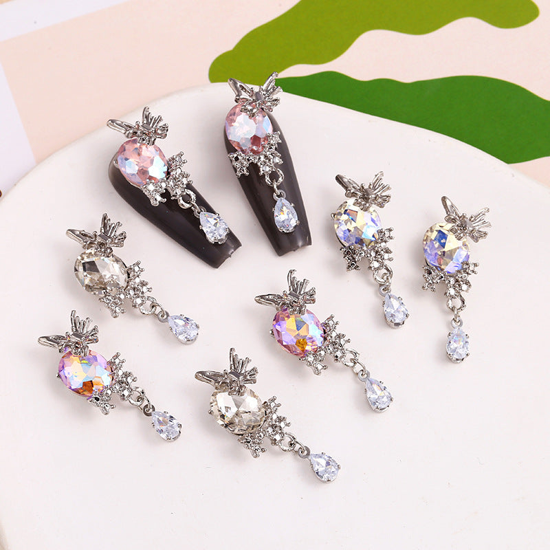 2024 New Light Luxury Pigeon Egg Fringe Alloy Nail Art Jewelry