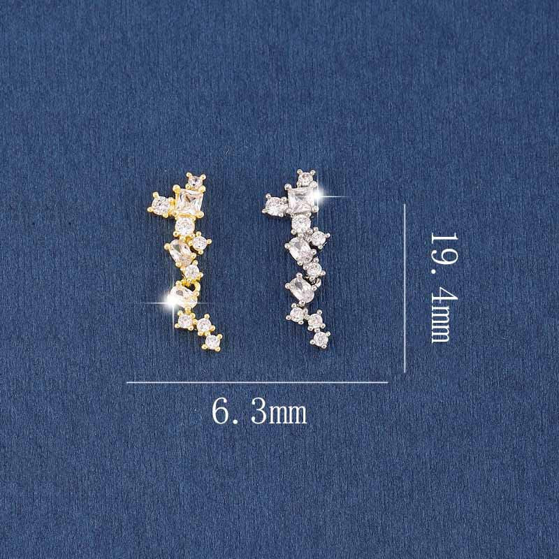 Nail jewelry diamond jewelry flash light luxury nail art zircon diamond super flash love nail decoration bow 10PCS